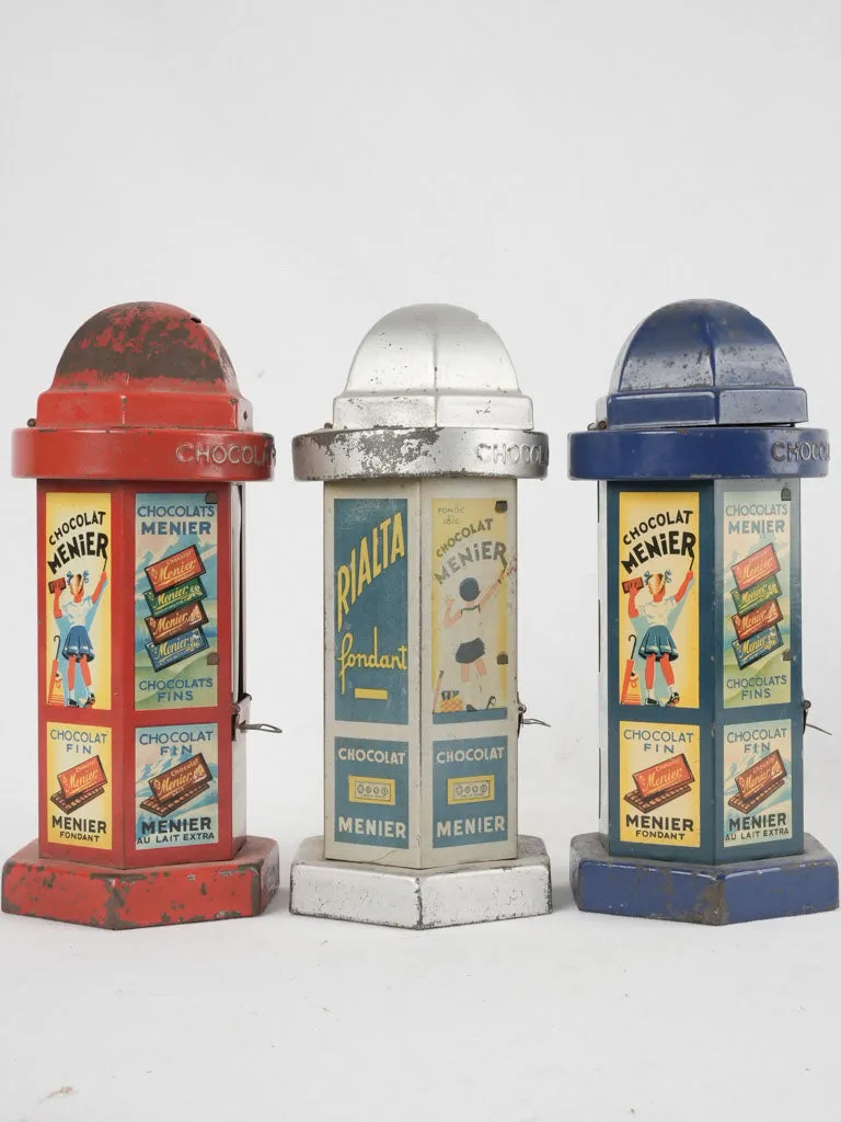 3 Chocolate menier chocolate dispensers 10¾"