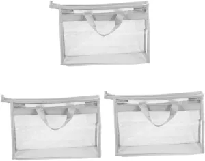 3pcs Dustproof Storage Bag Women Travel Toiletry Bag Dust Cover Organizer Clear Travel Makeup Bag Purse Organizer Cosmetic Bag Purses Handbag Storage Pouch Container Plastic Bags