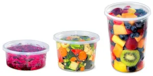8 16 32 oz. Round Deli Clear Container w/Lid Combo 50/PK
