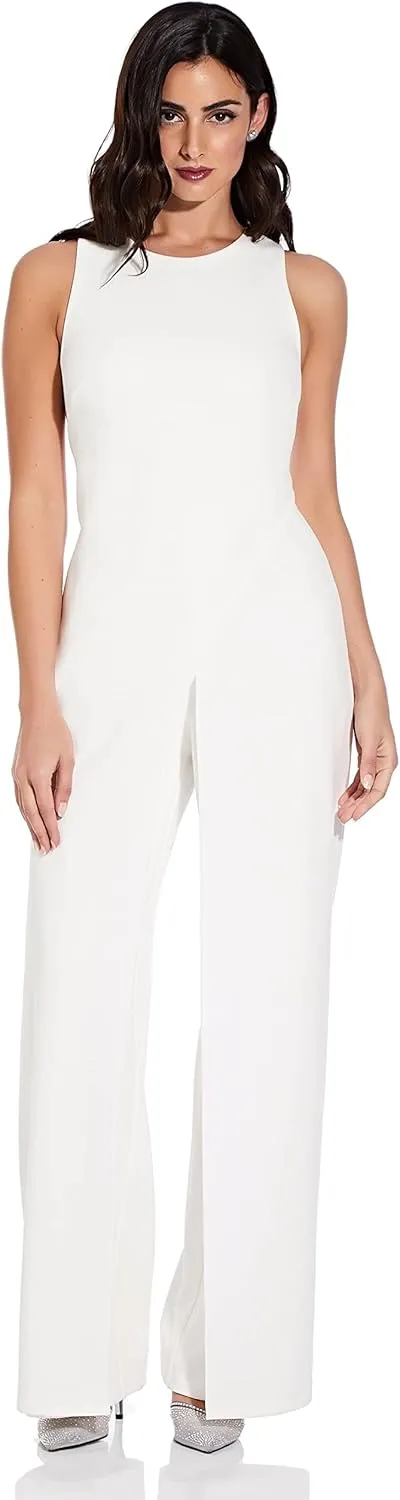 Adrianna Papell womens Crepe Halter Jumpsuit