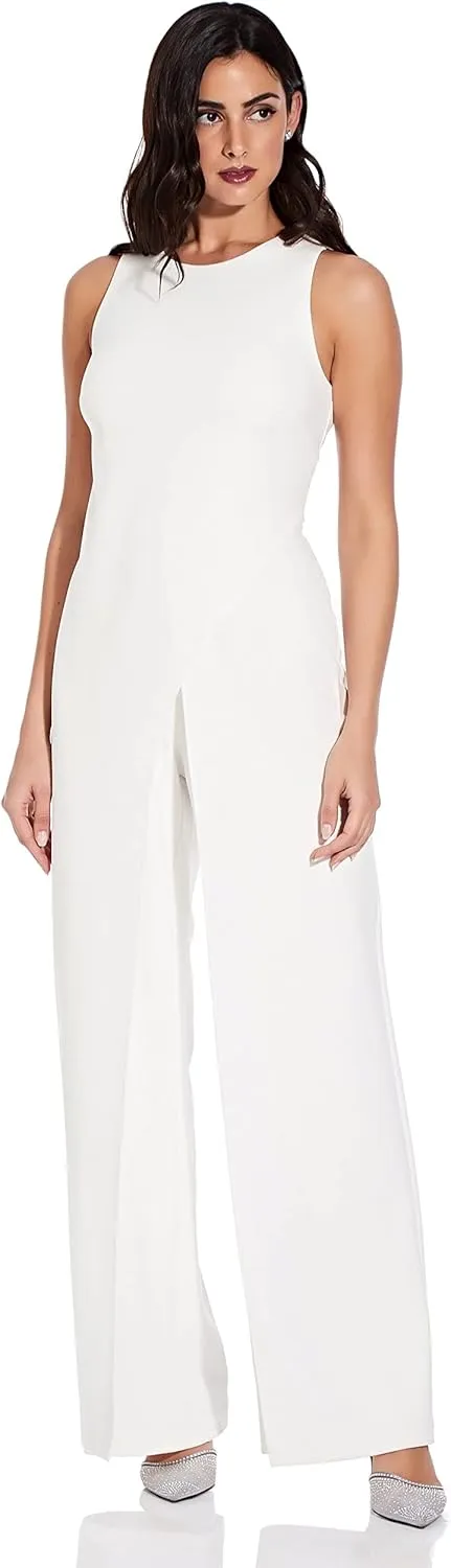 Adrianna Papell womens Crepe Halter Jumpsuit