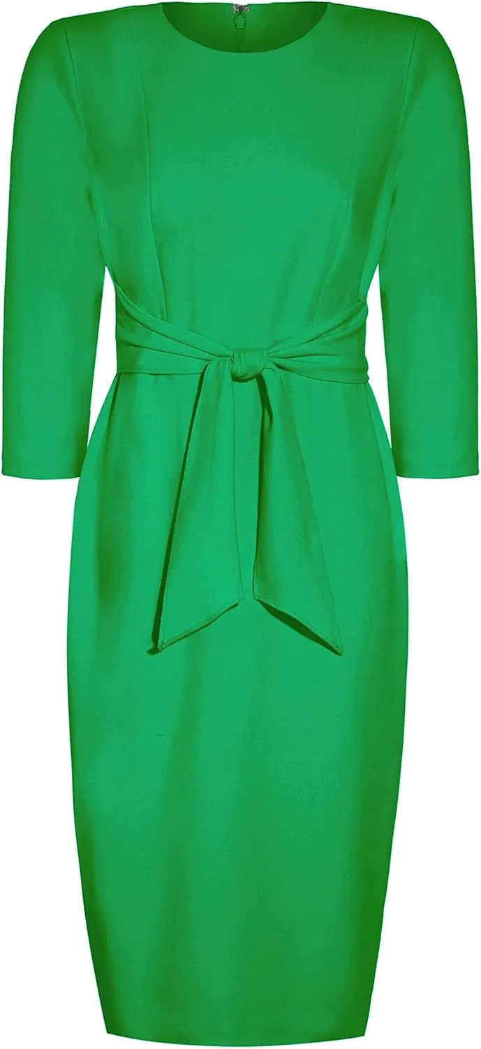 Adrianna Papell Women's Knit Crepe Tie Waist Sheath
