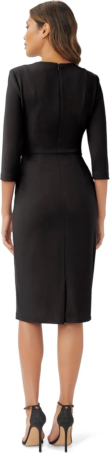 Adrianna Papell Women's Knit Crepe Tie Waist Sheath