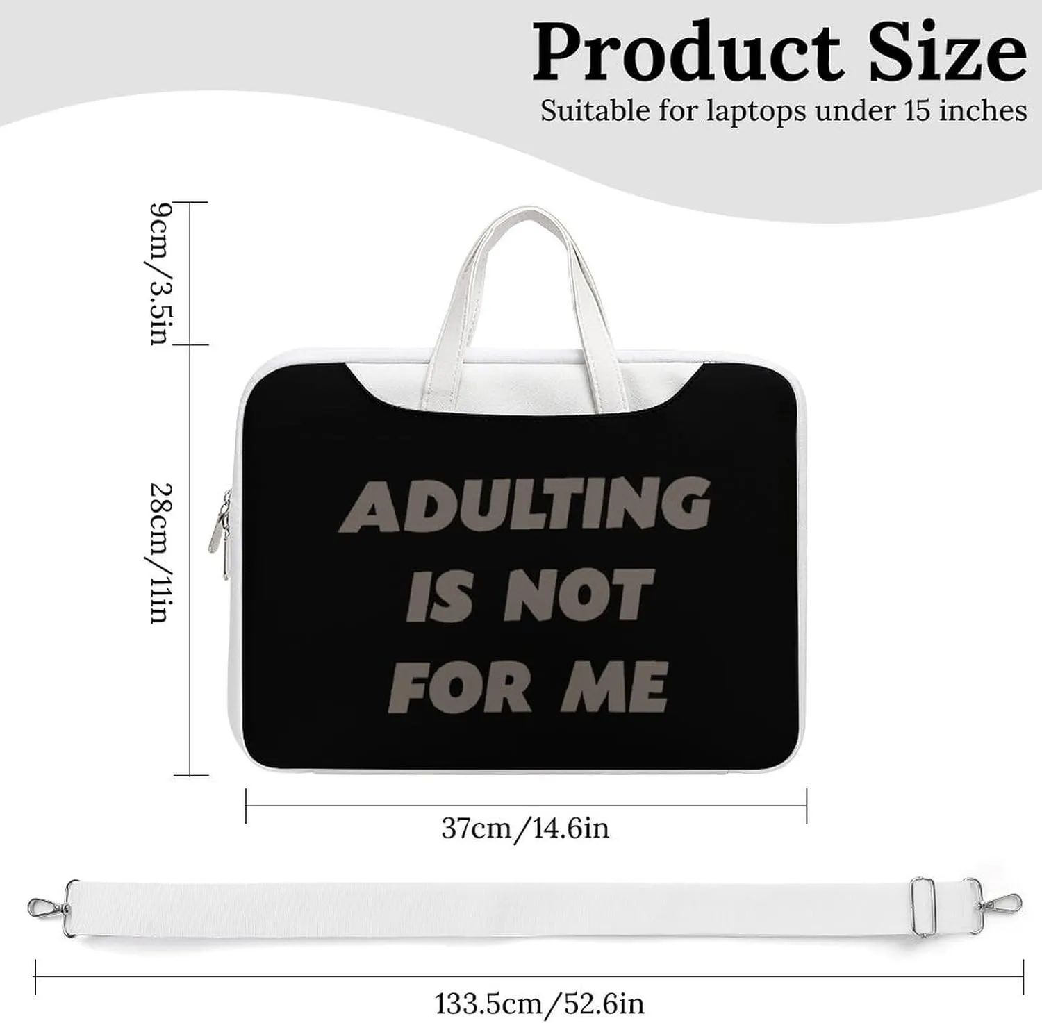 Adult Is Not For Me Leather Bag Laptop Case Slim Water Resistant Computer Bags with Handle Briefcase for Work