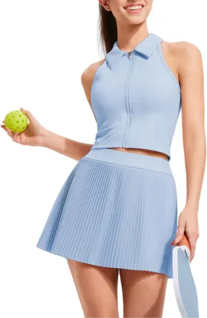 AFZ Pleated Tennis Skirt Set for Women Two Piece Workout Golf Outfits Pickleball Athletic Skort with Pockets