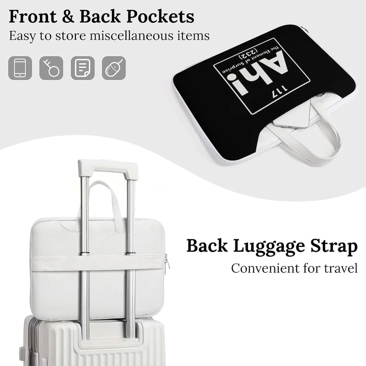 Ah Element of Surprise Leather Bag Laptop Case Slim Water Resistant Computer Bags with Handle Briefcase for Work