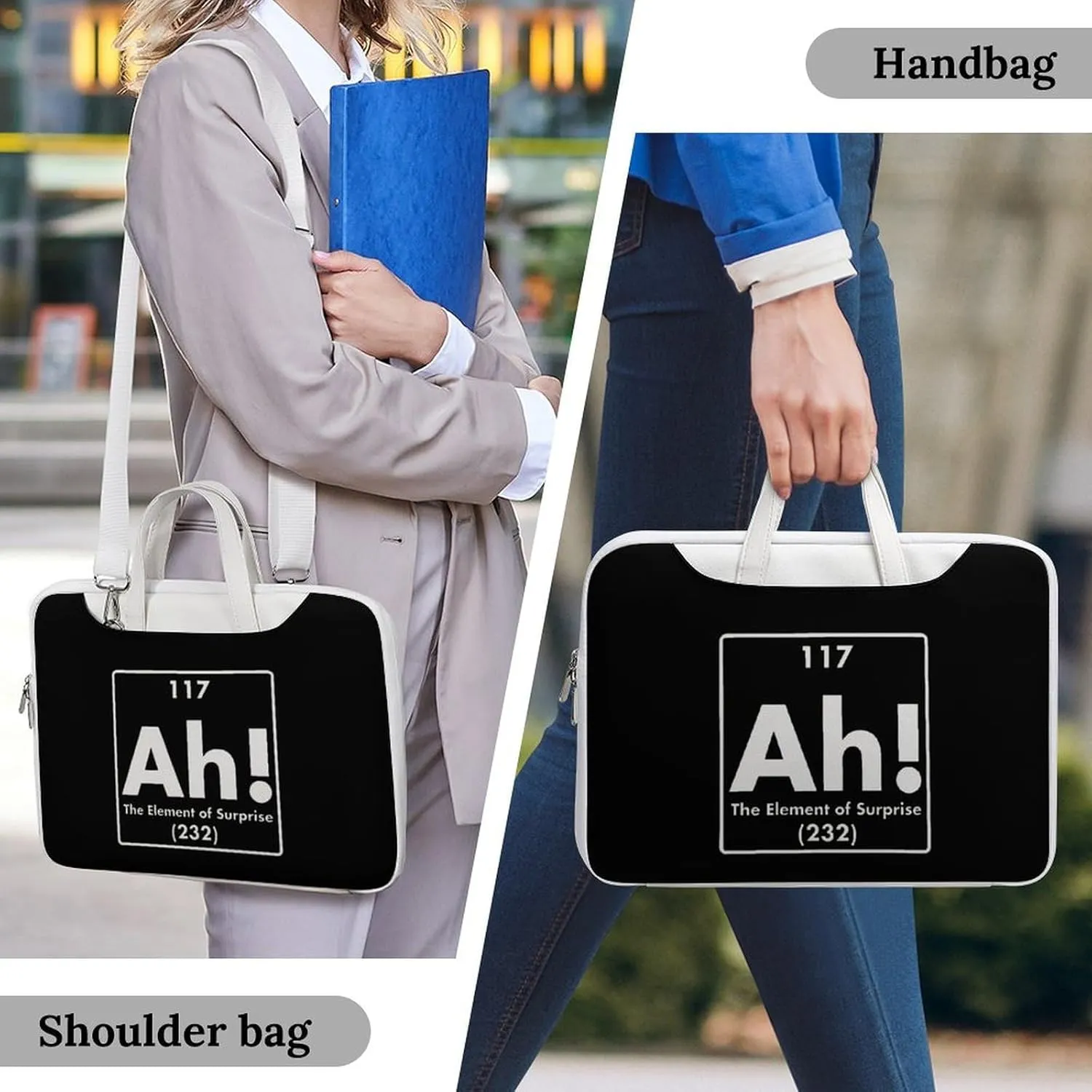 Ah Element of Surprise Leather Bag Laptop Case Slim Water Resistant Computer Bags with Handle Briefcase for Work