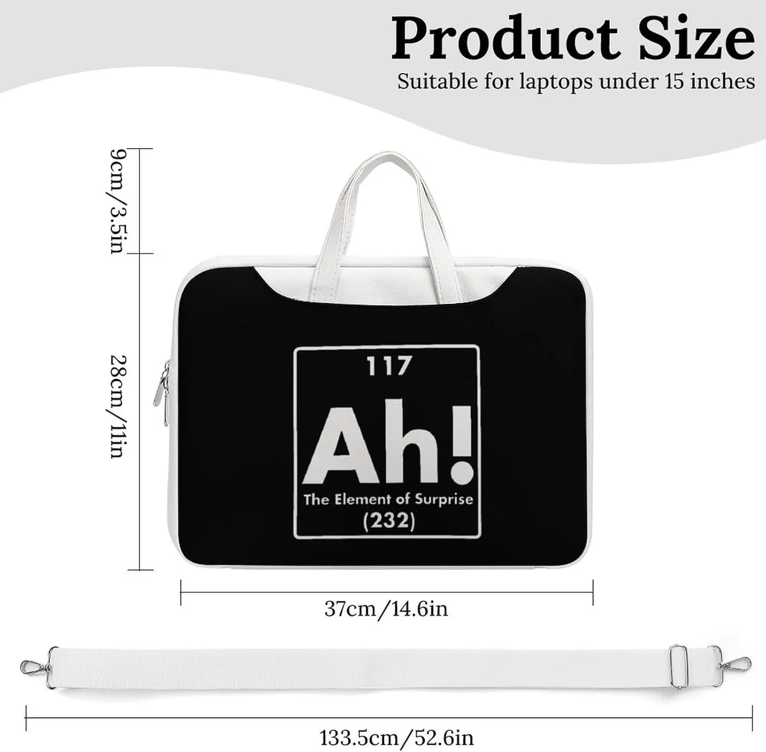 Ah Element of Surprise Leather Bag Laptop Case Slim Water Resistant Computer Bags with Handle Briefcase for Work