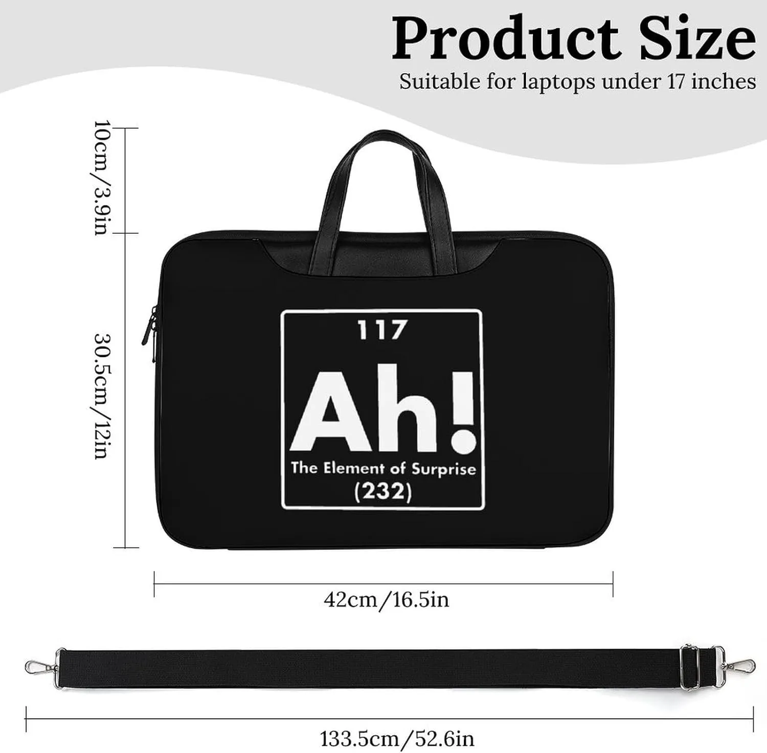 Ah Element of Surprise Leather Bag Laptop Case Slim Water Resistant Computer Bags with Handle Briefcase for Work