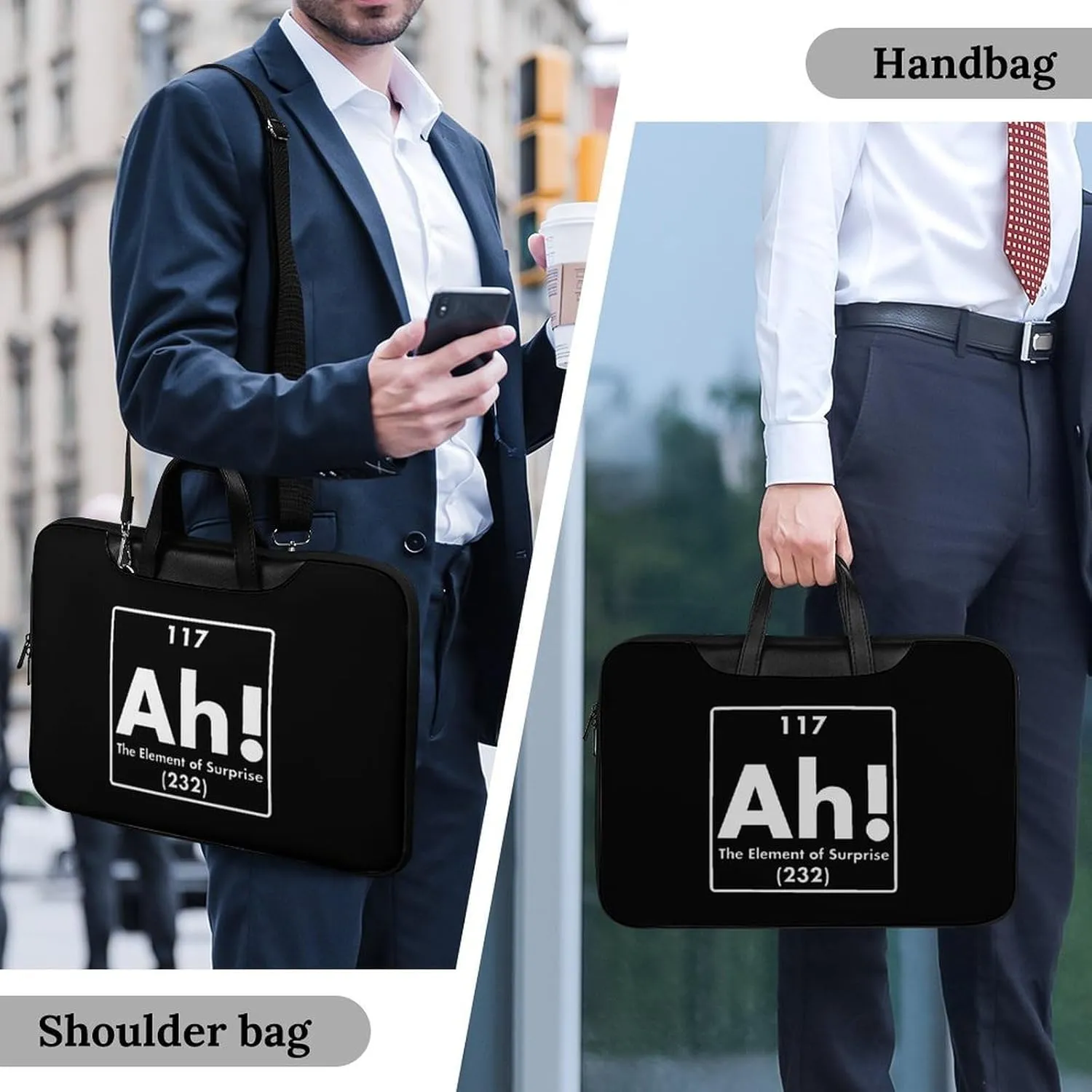 Ah Element of Surprise Leather Bag Laptop Case Slim Water Resistant Computer Bags with Handle Briefcase for Work