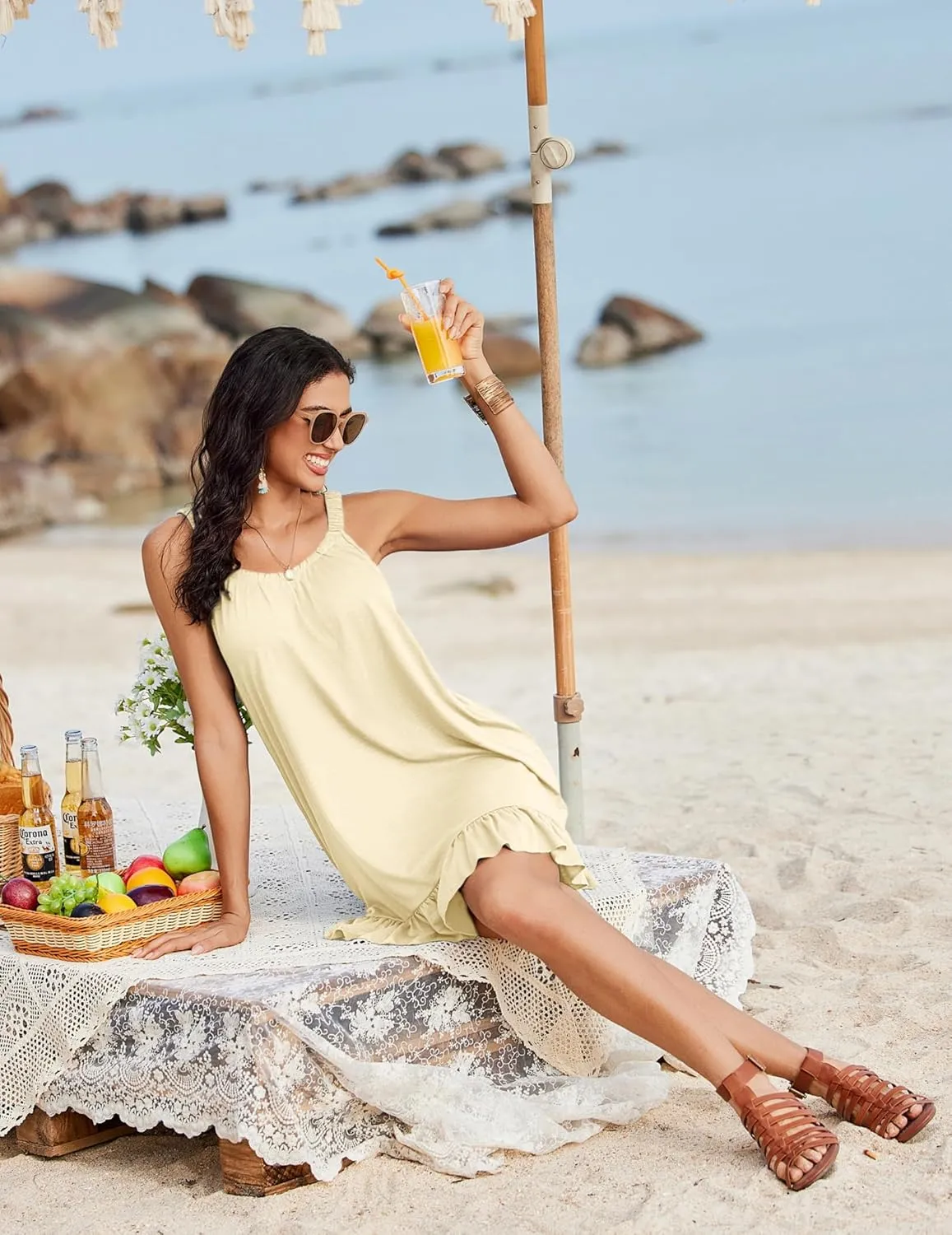 AI'MAGE Swimsuit Cover Ups for Women Tank Beach Dress Summer Sleeveless Bathing Suit Coverups S-XXL