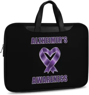 Alzheimer's Awareness Leather Bag Laptop Case Slim Water Resistant Computer Bags with Handle Briefcase for Work