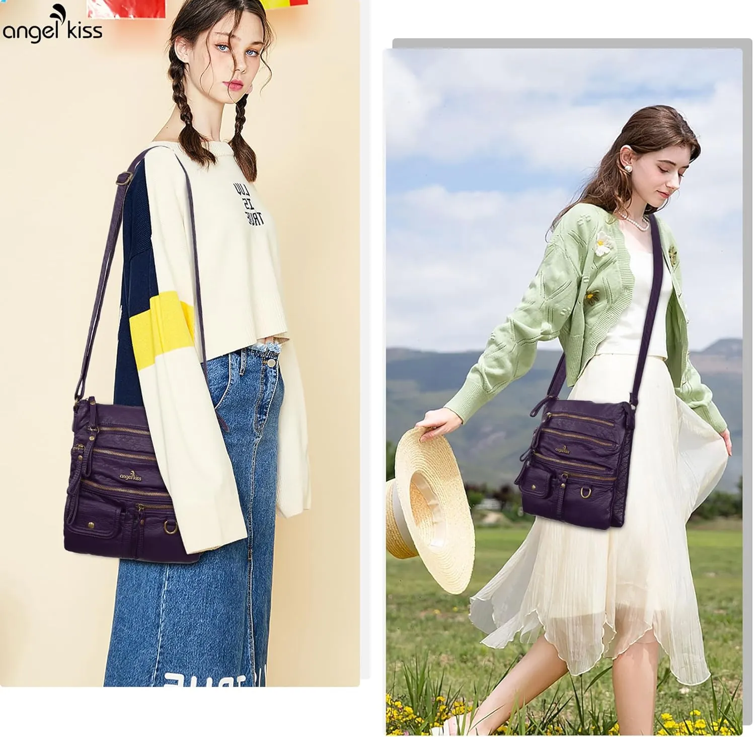 Angel Kiss Small Shoulder Bag for Women Crossbody Purses and Handbags Multi Pockets Hobo Bags