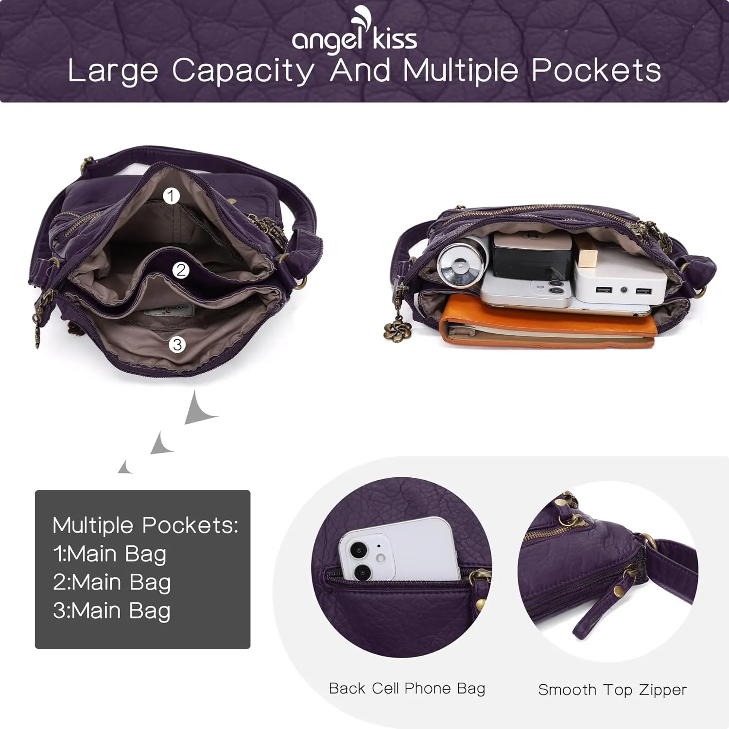 Angel Kiss Small Shoulder Bag for Women Crossbody Purses and Handbags Multi Pockets Hobo Bags