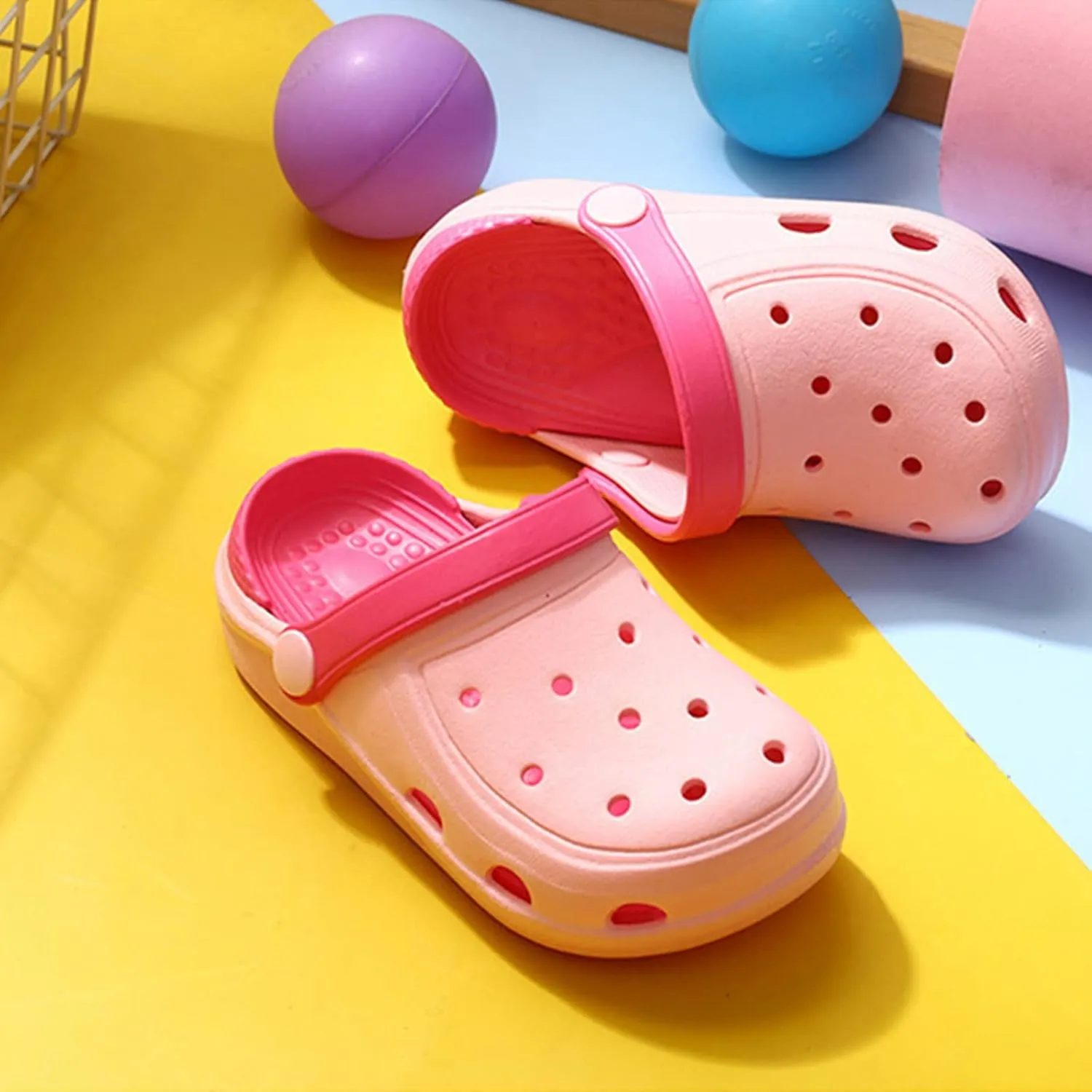 Baby Boys Girls Clogs Slippers Toddler Slip On Lightweight Sandals Shockproof Girls Summer Pool Beach Shoe