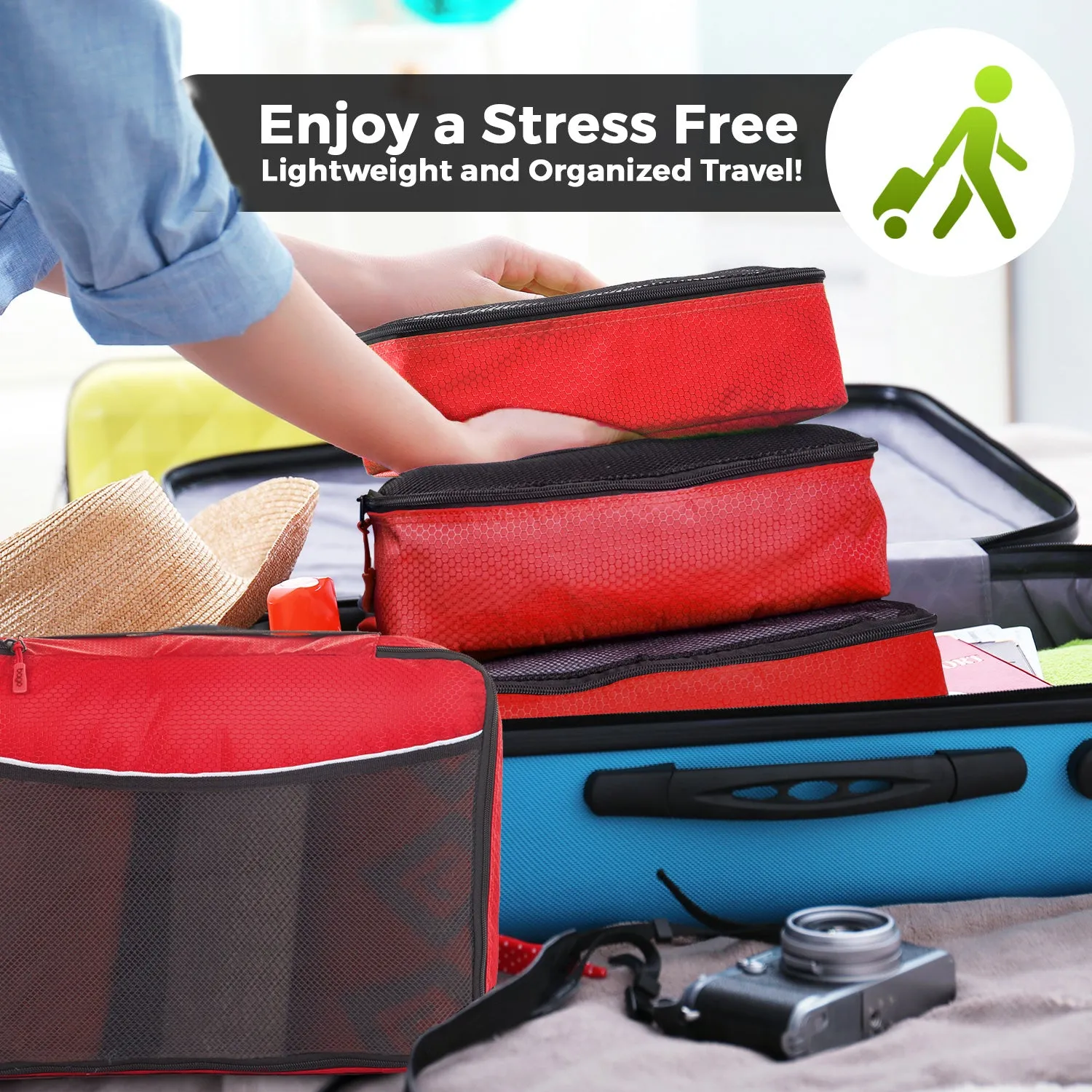 Bago Packing Cubes for Travel Bags - Luggage Organizer 7 pcs Set