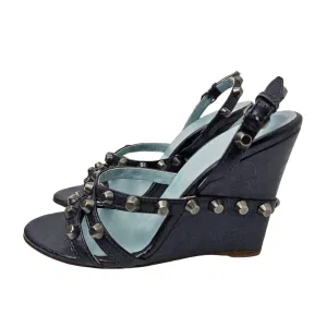 BALENCIAGA STUDDED WEDGE HEELED SANDALS EU 38/ UK 5