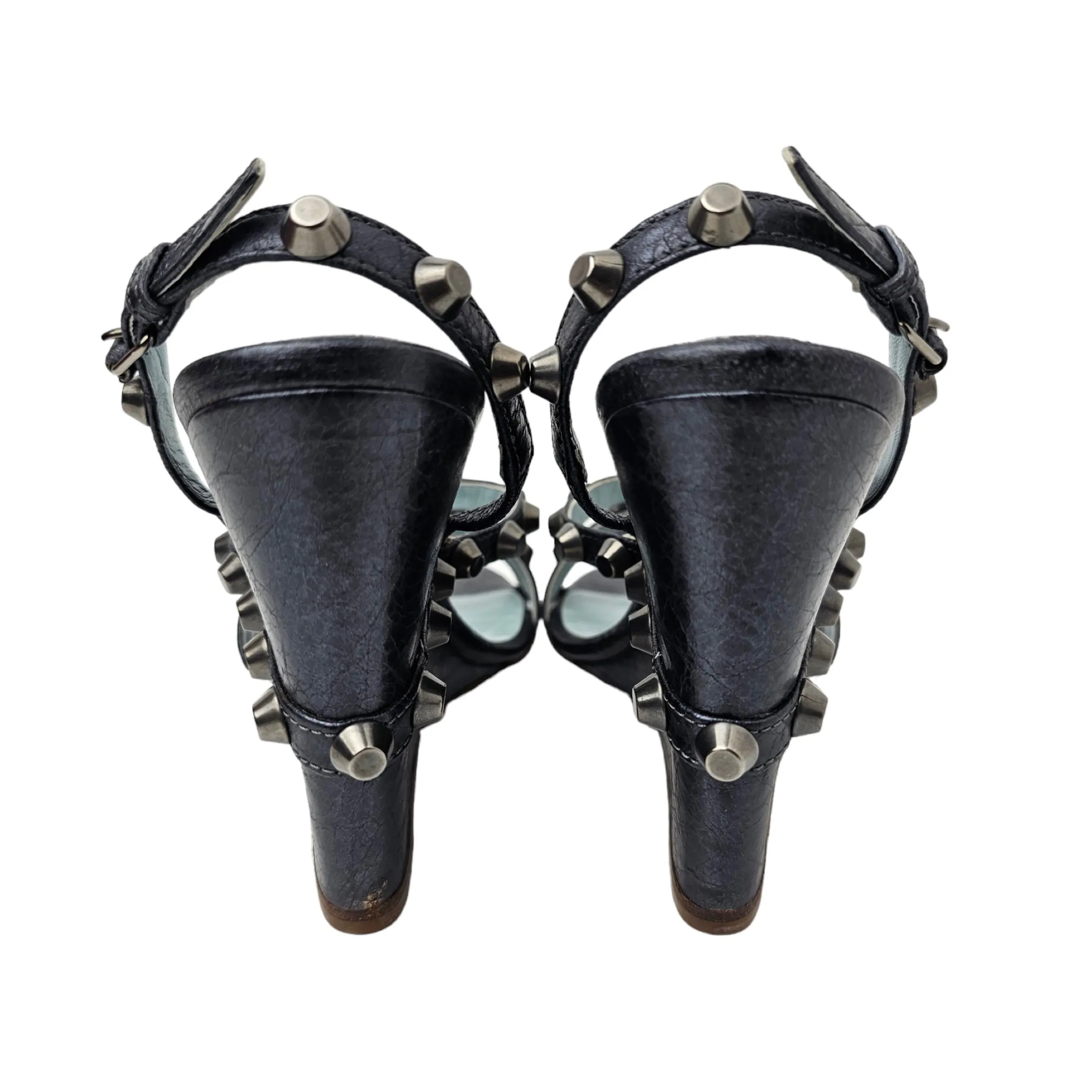 BALENCIAGA STUDDED WEDGE HEELED SANDALS EU 38/ UK 5