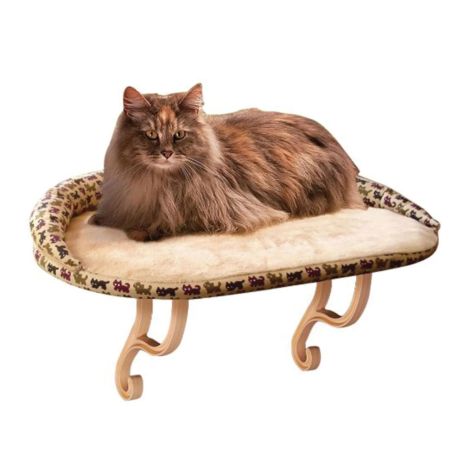 Bolster Cat Bed Perch - Kitty Sill Deluxe with Bolster - K&H Pet Products