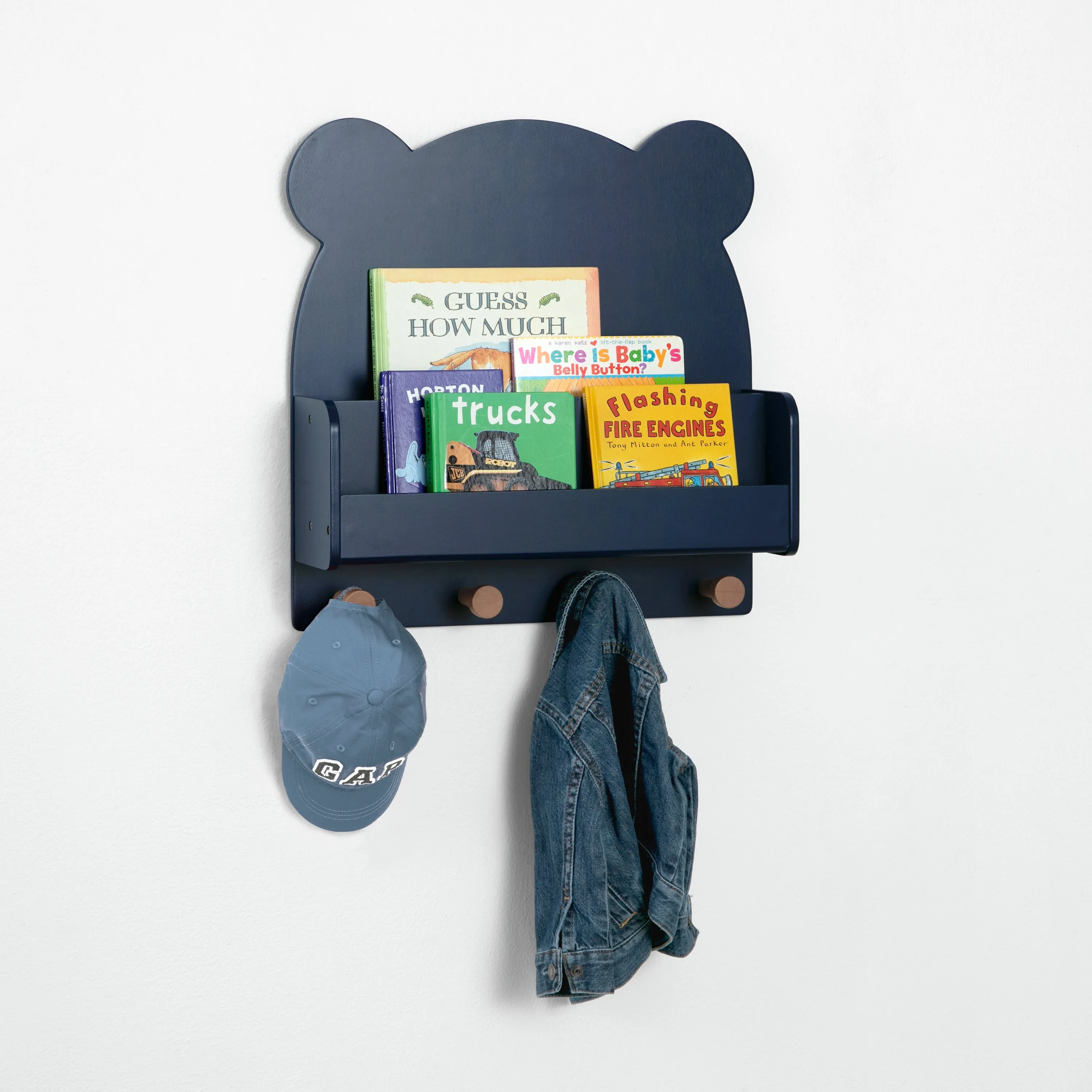 Brannan Bear Wall Shelf with 4 Hooks