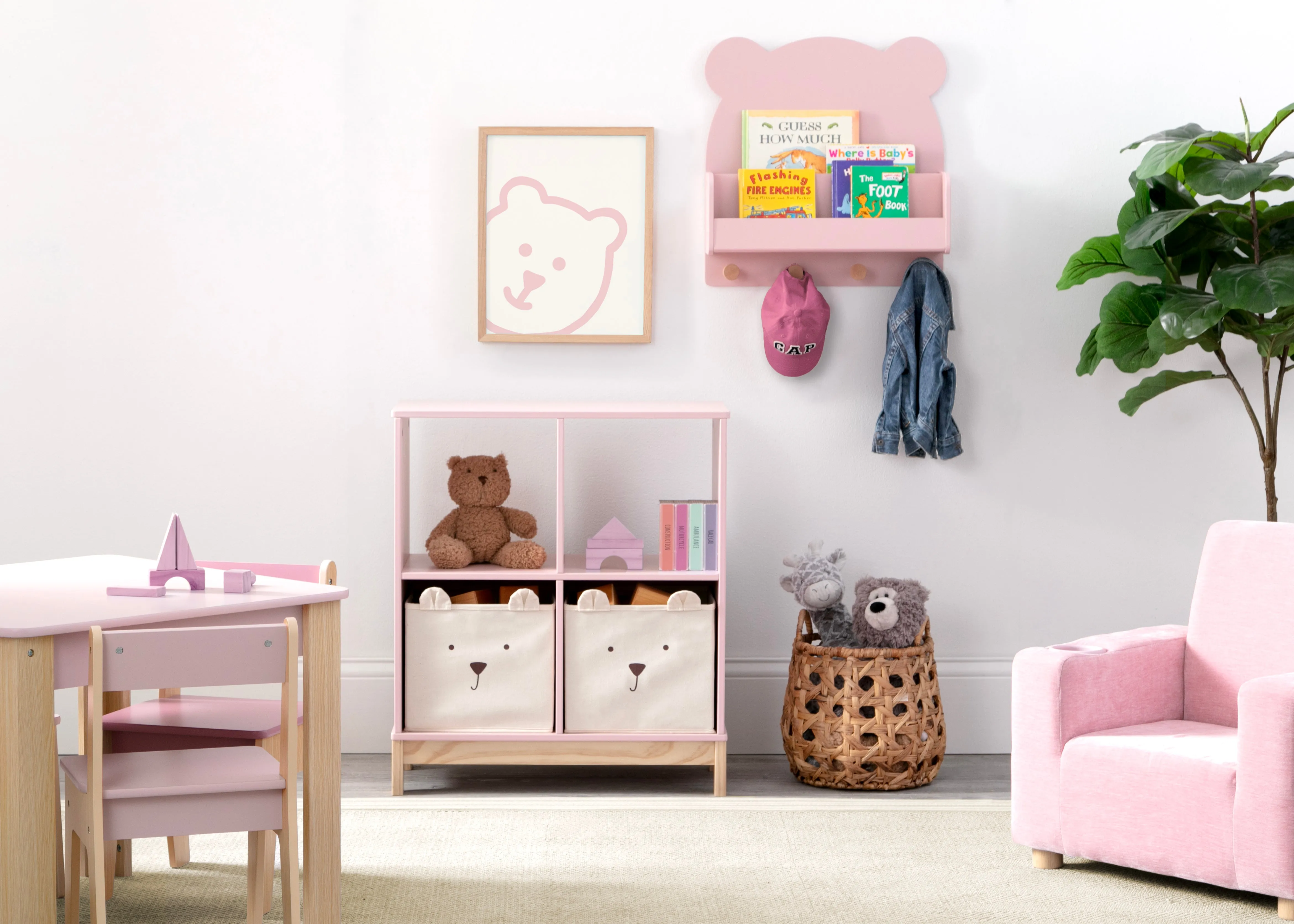 Brannan Bear Wall Shelf with 4 Hooks