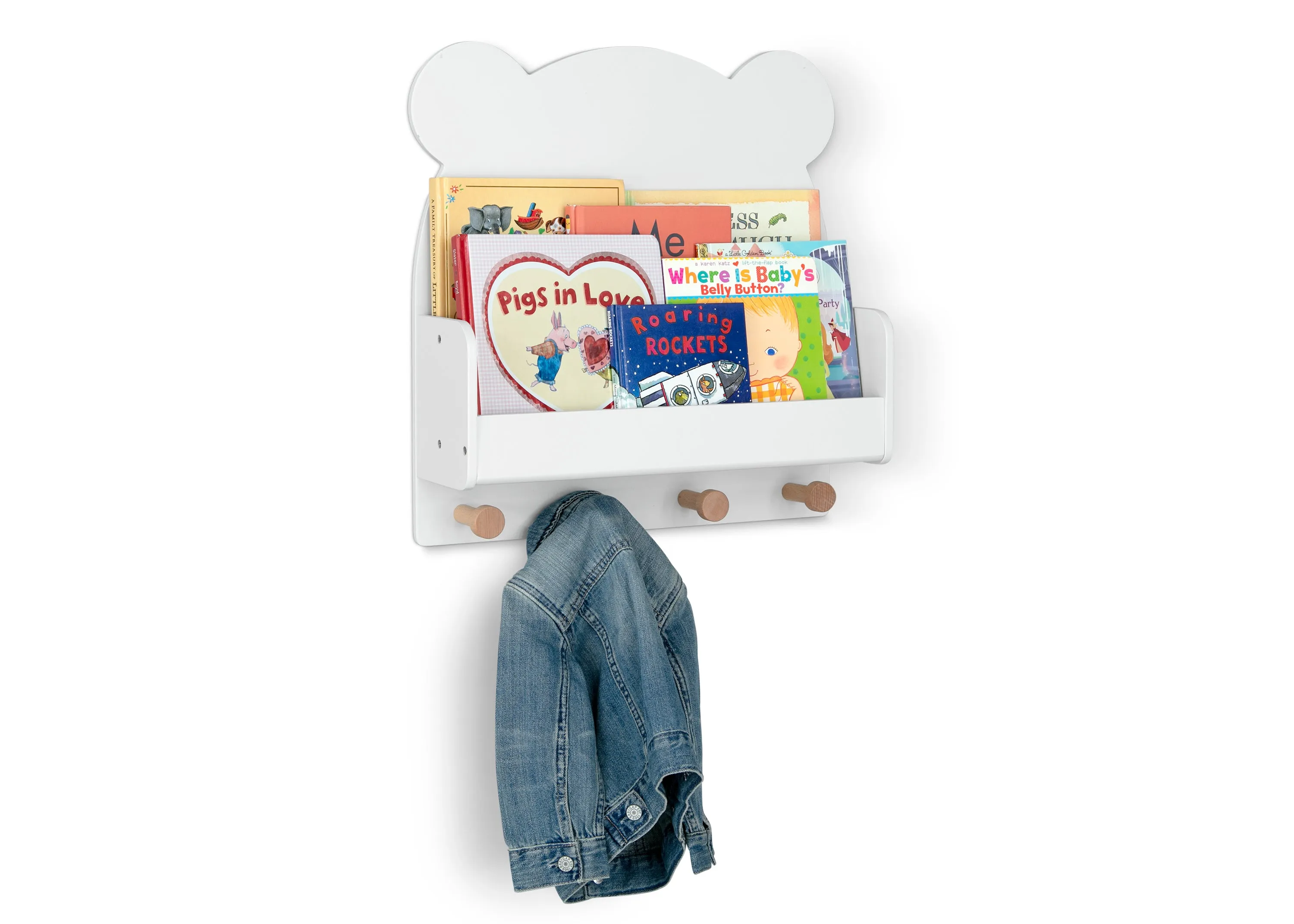 Brannan Bear Wall Shelf with 4 Hooks
