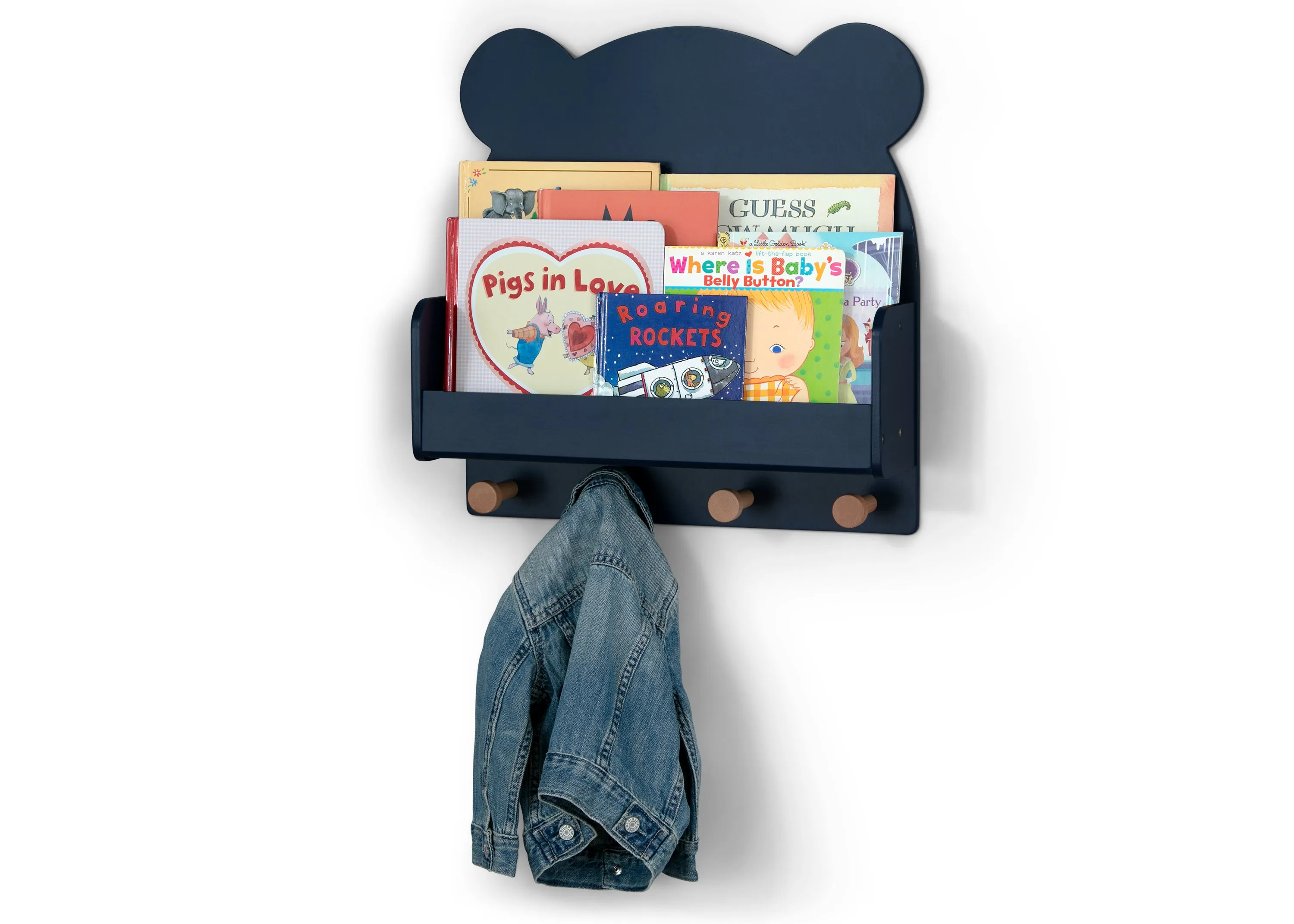 Brannan Bear Wall Shelf with 4 Hooks