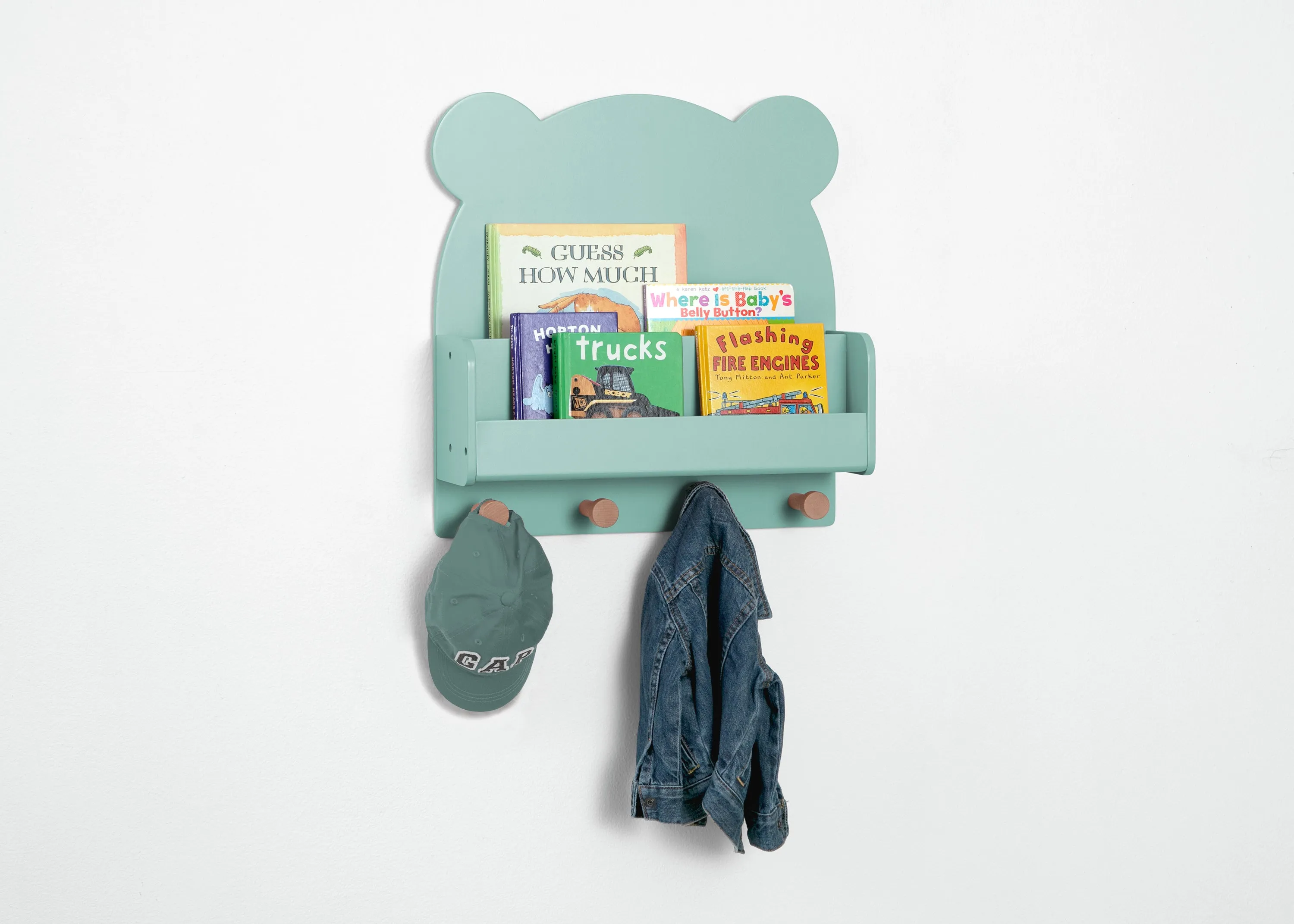 Brannan Bear Wall Shelf with 4 Hooks