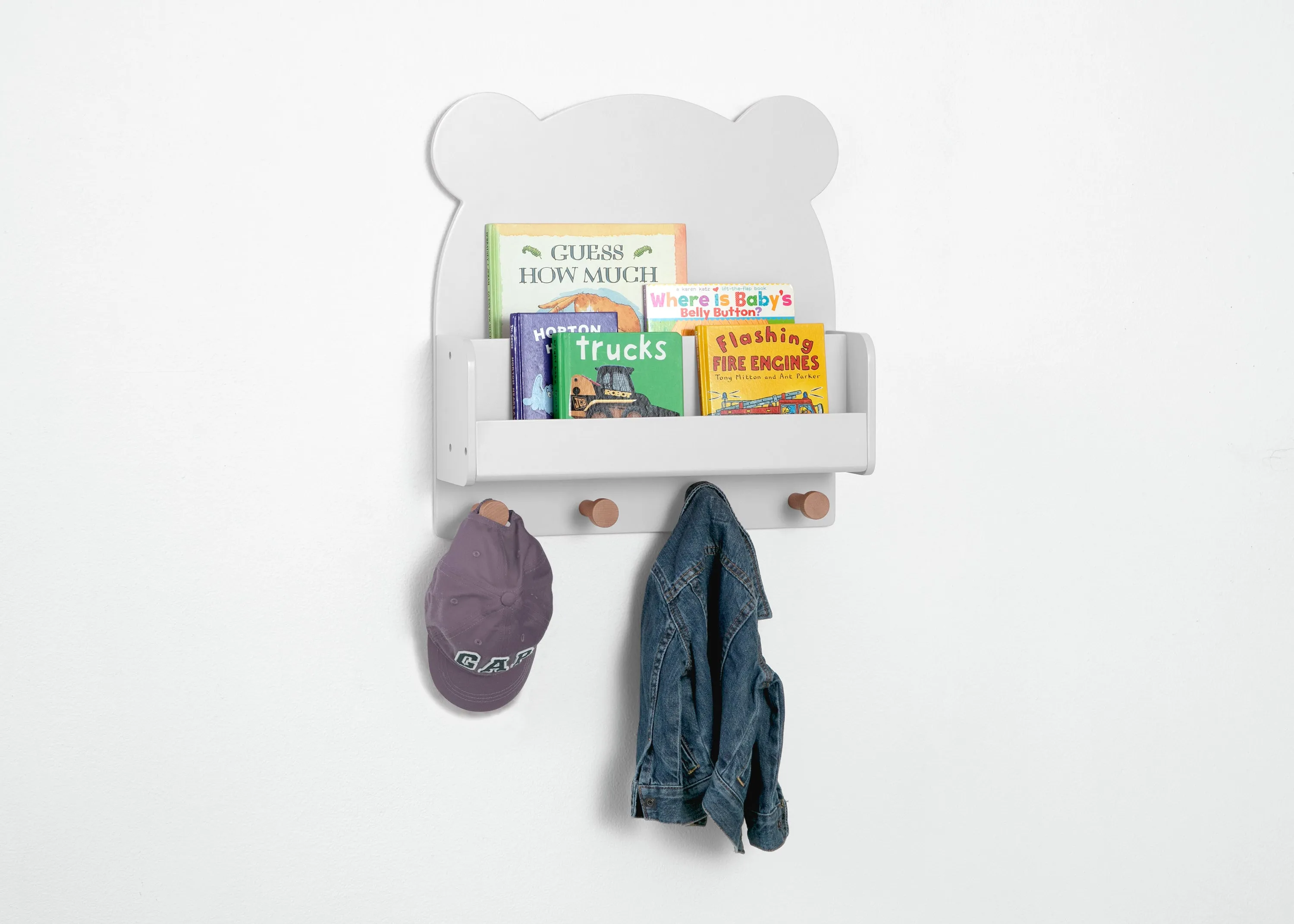 Brannan Bear Wall Shelf with 4 Hooks