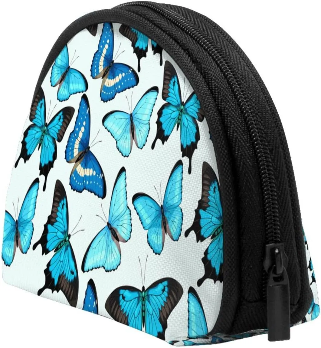 Butterfly Coin Purse Mini Wallet Change Pouch Key Holder Zipper Small Cosmetic Makeup Storage Bags