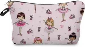 Cartoon Ballet Girl Cosmetic Bag for Women Cute Small Makeup Bag for Purse Travel Toiletry Zipper Pouch for Girls Gift for Sisters Cartoon Ballet Girl Makeup Bag for Her