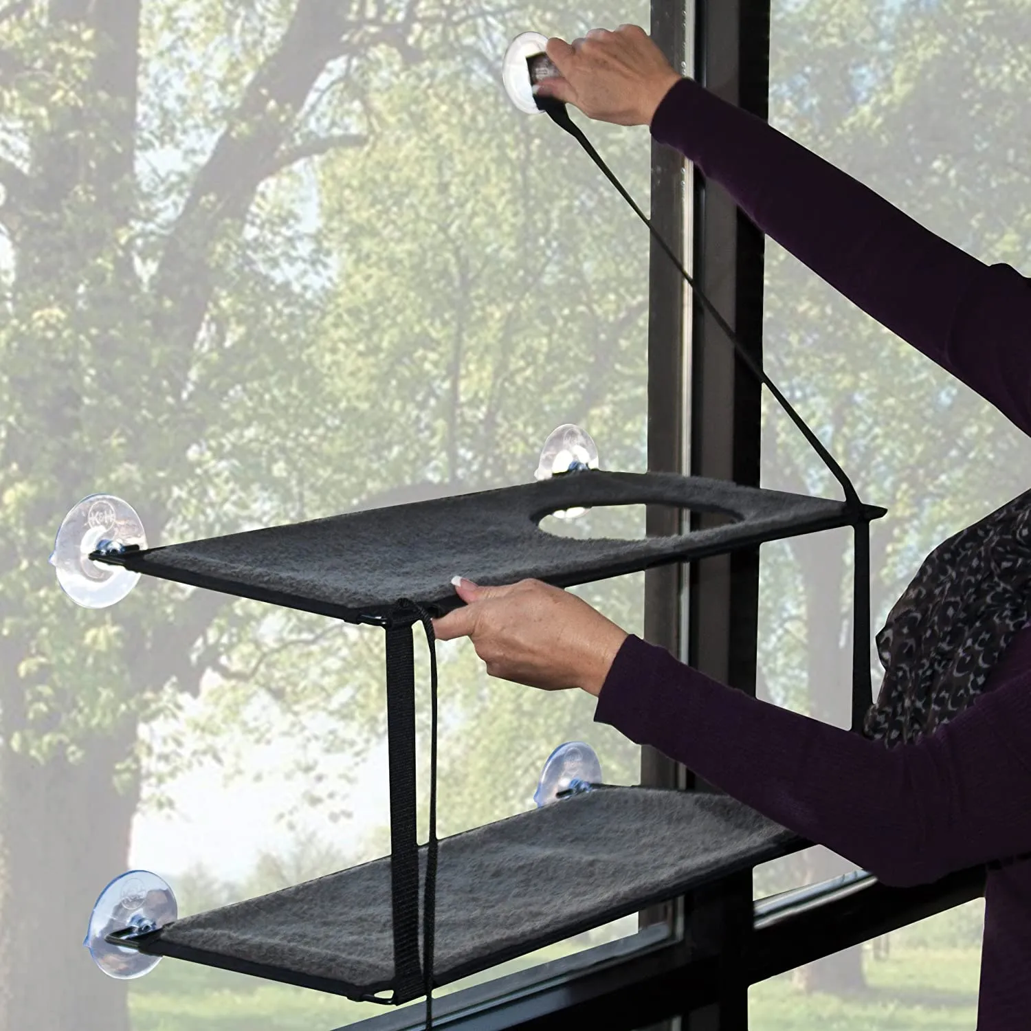 Cat Window Perch - Double Stack EZ Window Mount - K&H Pet Products