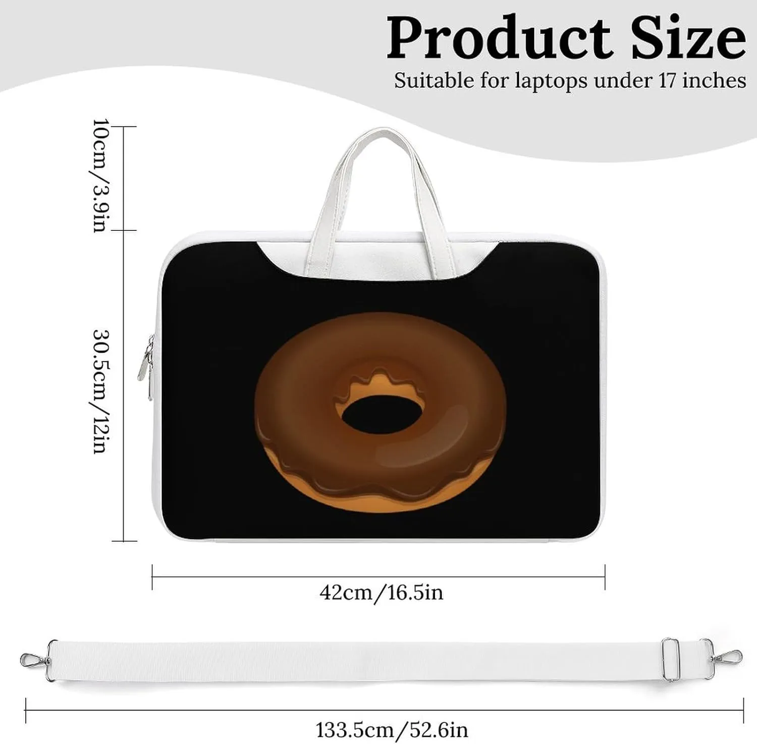Chocolate Donut Leather Bag Laptop Case Slim Water Resistant Computer Bags with Handle Briefcase for Work