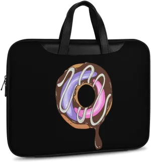 Chocolate Doughnut Leather Bag Laptop Case Slim Water Resistant Computer Bags with Handle Briefcase for Work