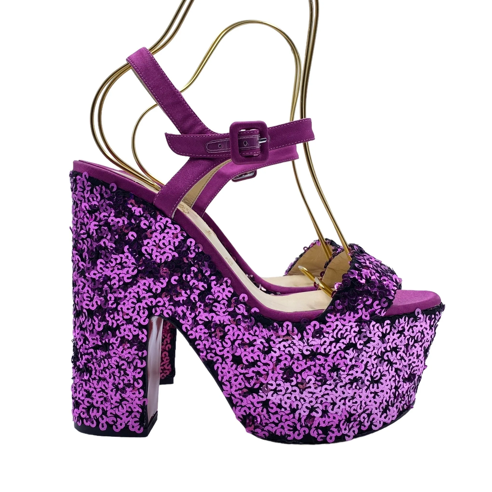 CHRISTIAN LOUBOUTIN SEQUIN PLATFORM SANDALS EU 40/ UK 7