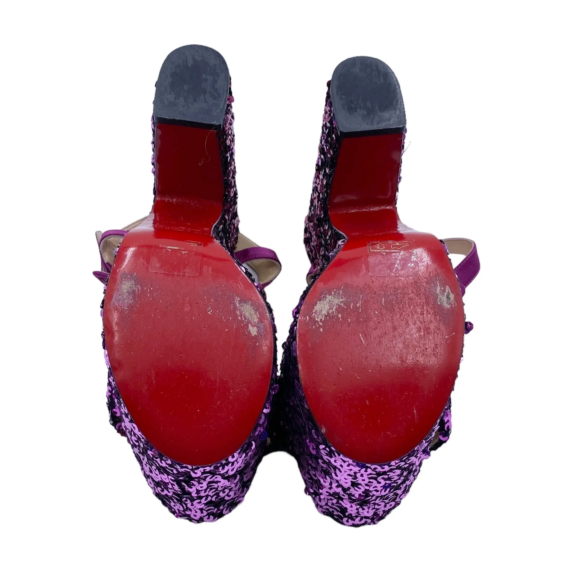 CHRISTIAN LOUBOUTIN SEQUIN PLATFORM SANDALS EU 40/ UK 7