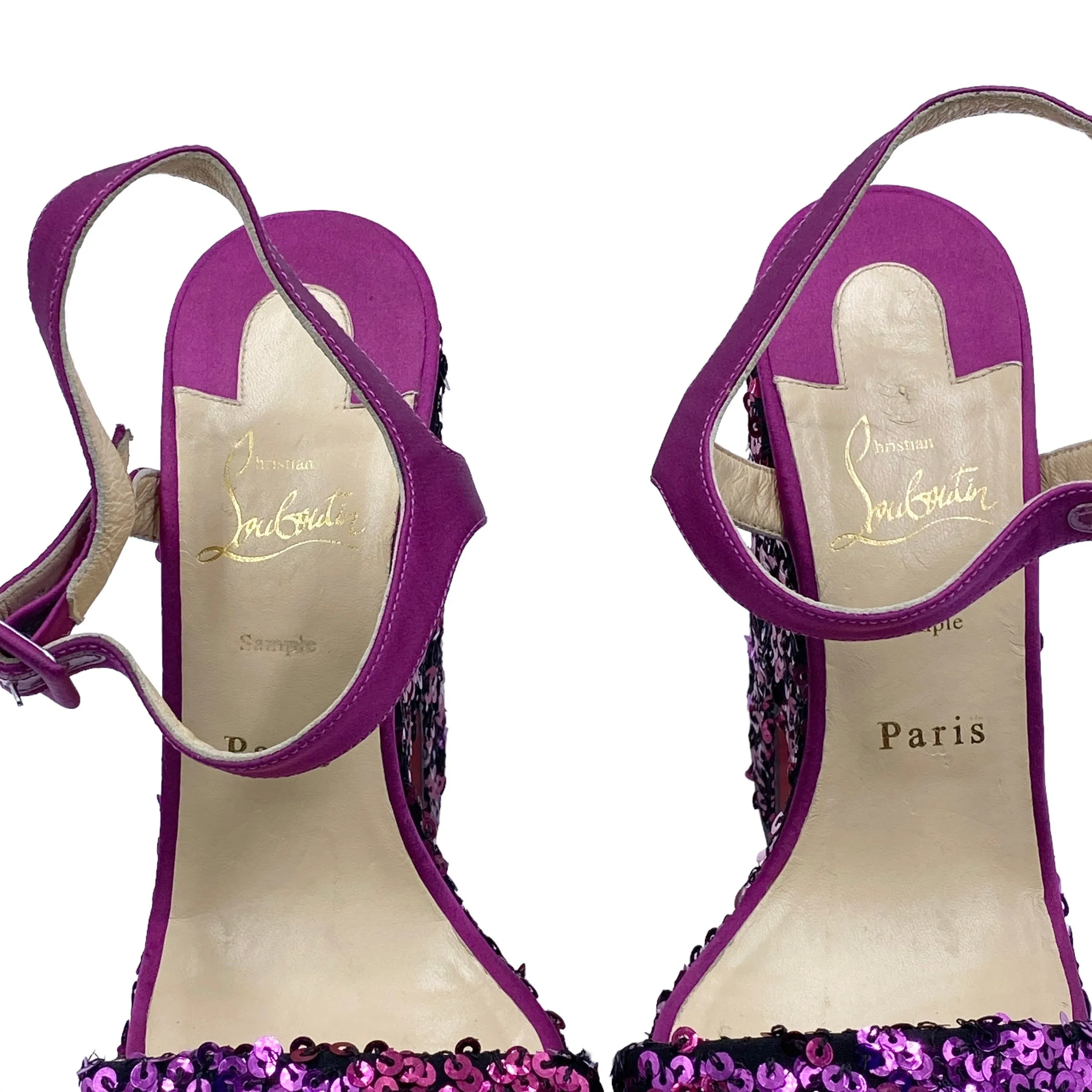 CHRISTIAN LOUBOUTIN SEQUIN PLATFORM SANDALS EU 40/ UK 7