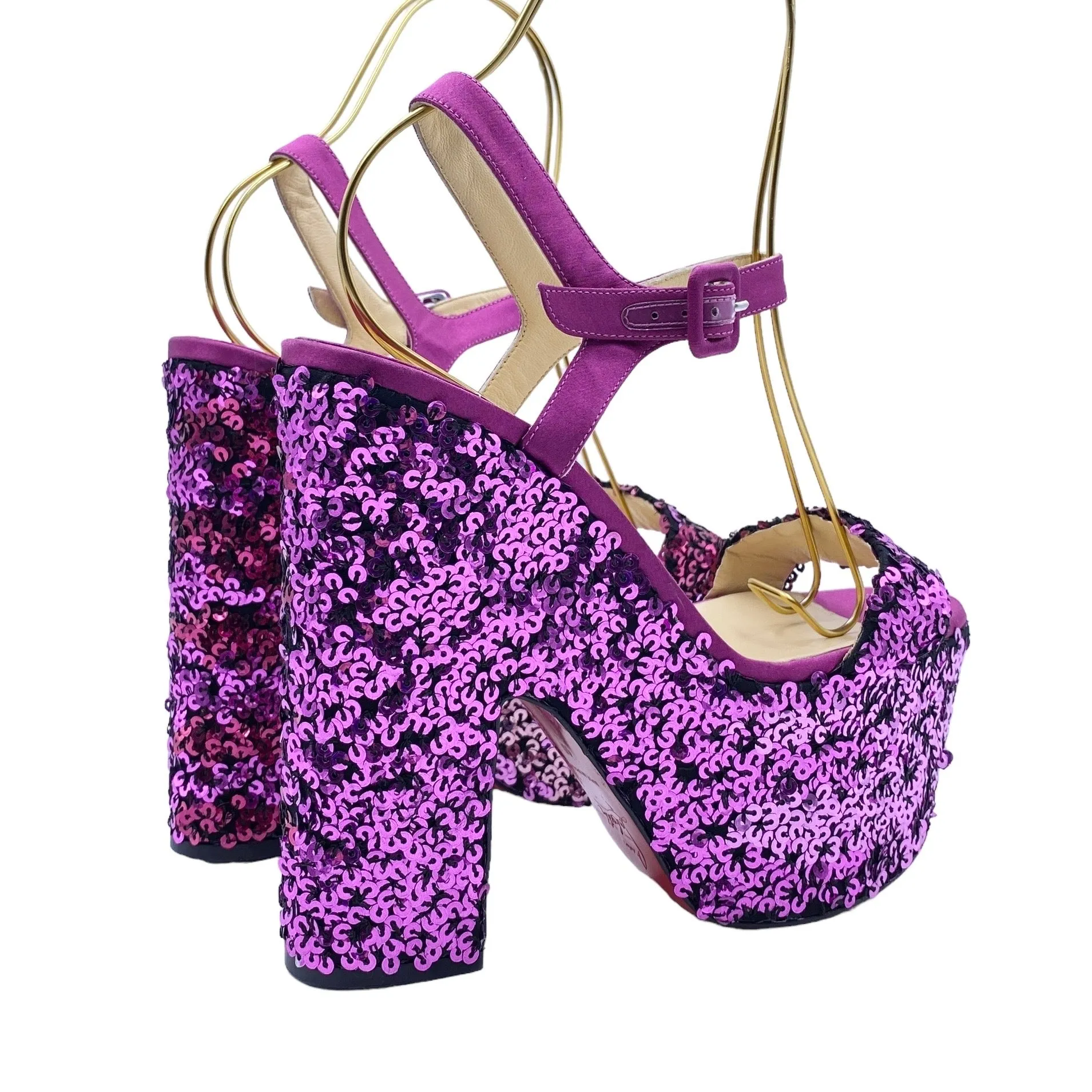 CHRISTIAN LOUBOUTIN SEQUIN PLATFORM SANDALS EU 40/ UK 7