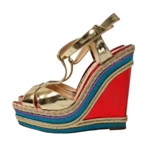 CHRISTIAN LOUBOUTIN TROTOLITA WEDGE HEELS EU 37.5/ UK 4.5
