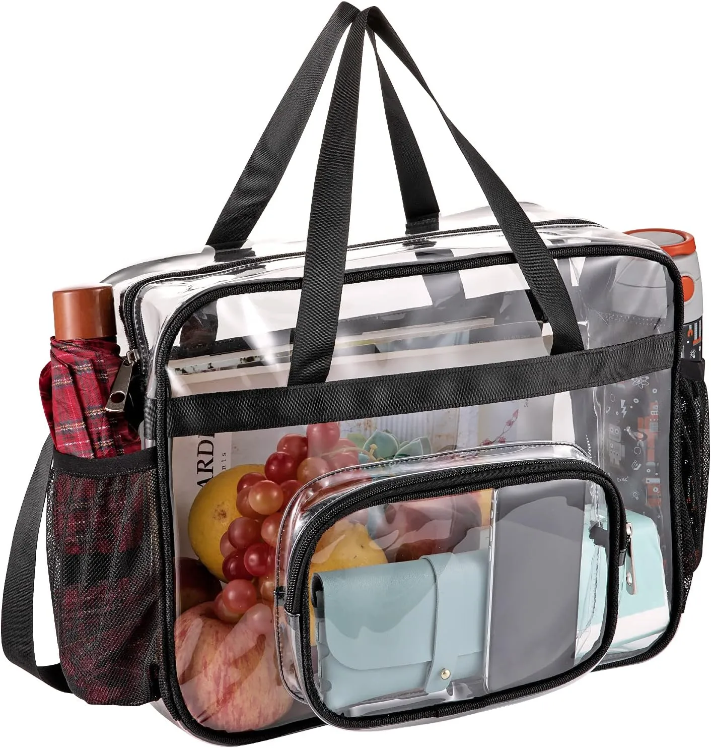 Clear Bags Stadium Approved,See Through Tote Bag Shoulder Strap Large Transparent Bag