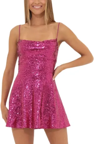 cochineal Women Sequin Beaded Mini Dress Y2k Sexy Sparkly Backless Short Cami Dress Glitter Rhinestone Party Club Dresses