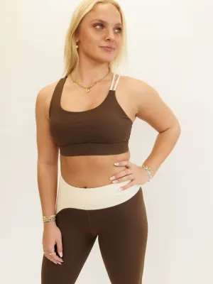 Coffee and Cream "Ariel" Nautical Strap Sports Bra
