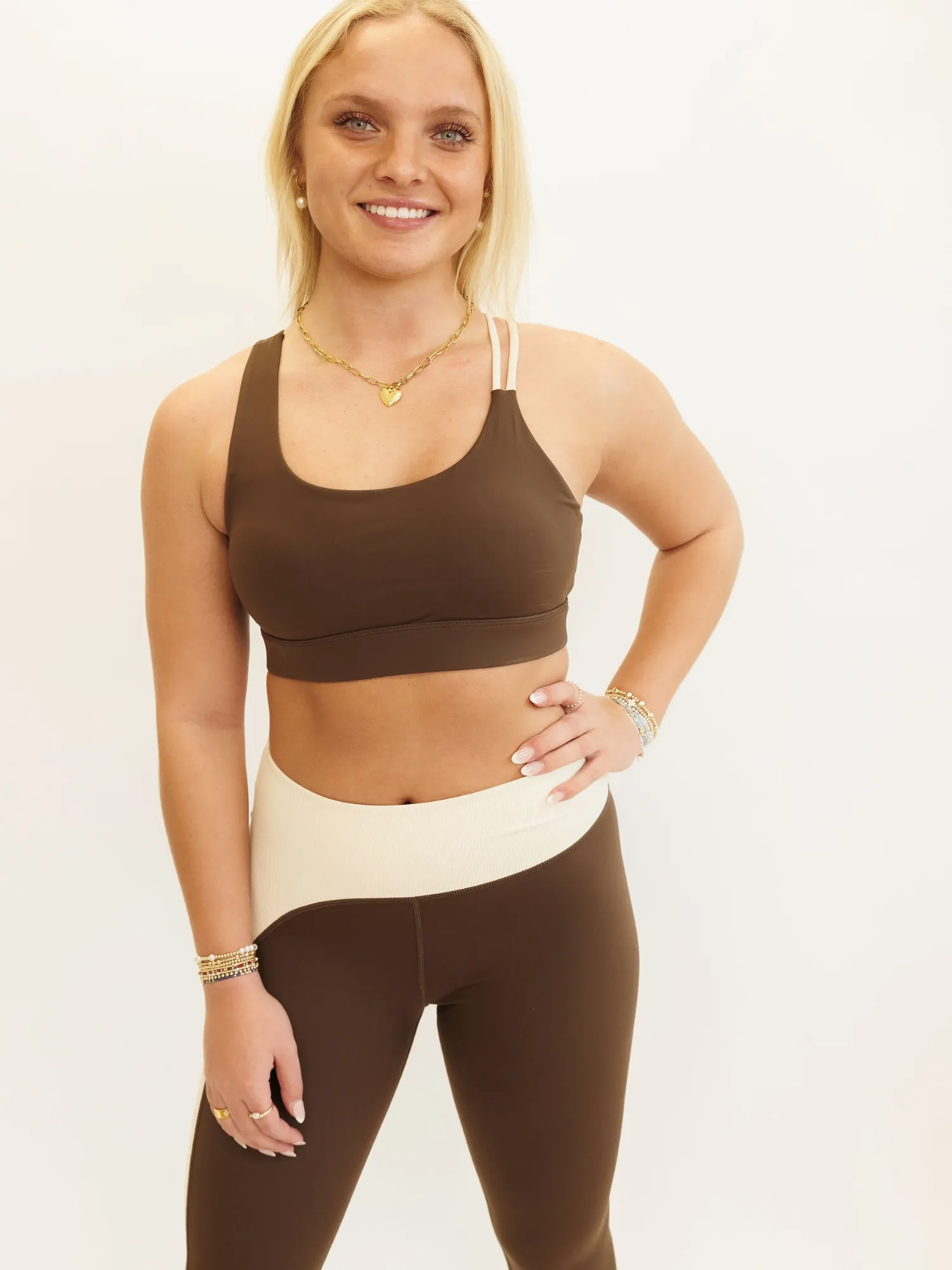 Coffee and Cream "Ariel" Nautical Strap Sports Bra