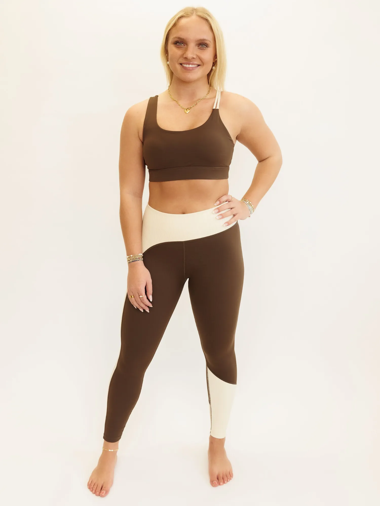 Coffee and Cream "Ariel" Nautical Strap Sports Bra