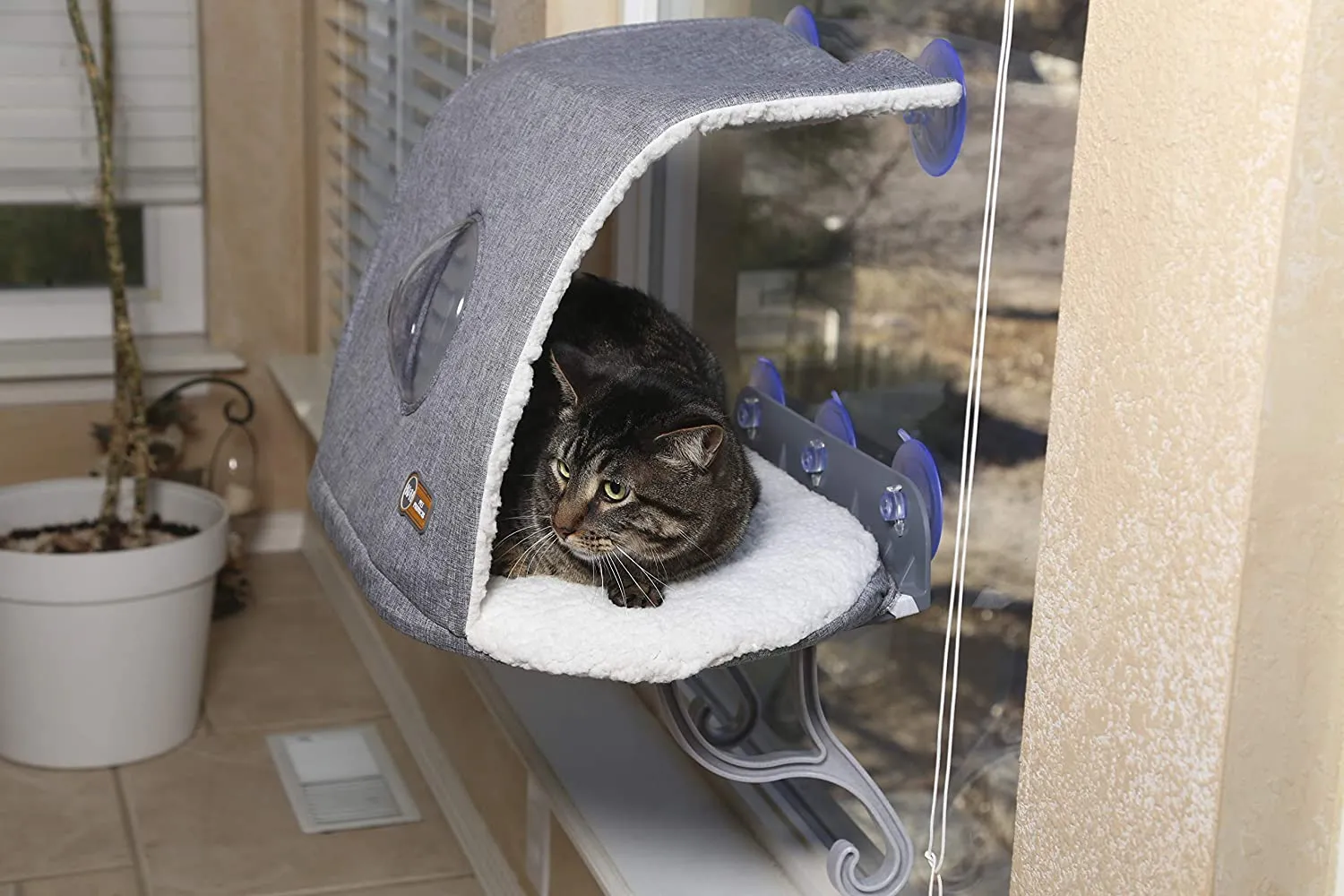 Covered Cat Window Sill - 14" x 24" - K&H Pet Products Universal Mounted Kitty Sill with Hood