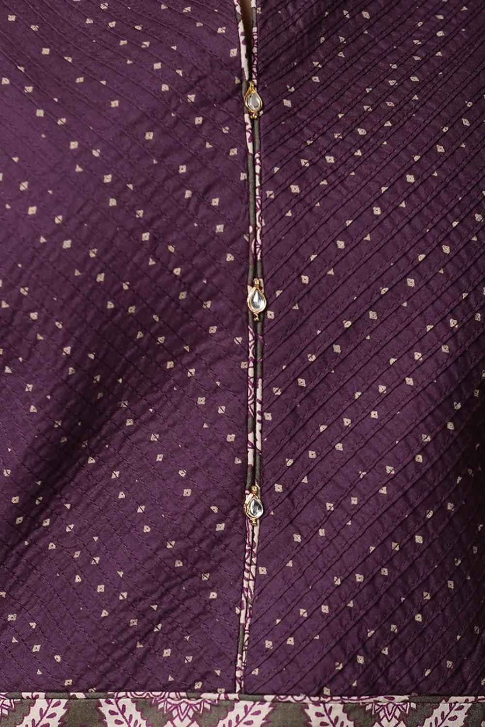 Dark Purple Long Printed Kurta