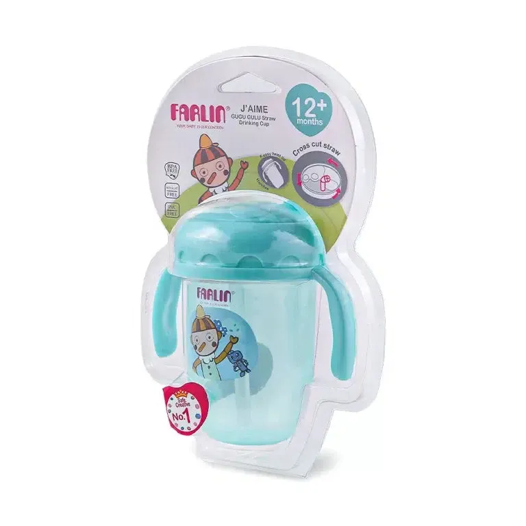 Farlin Straw Training Cup – Green & Pink