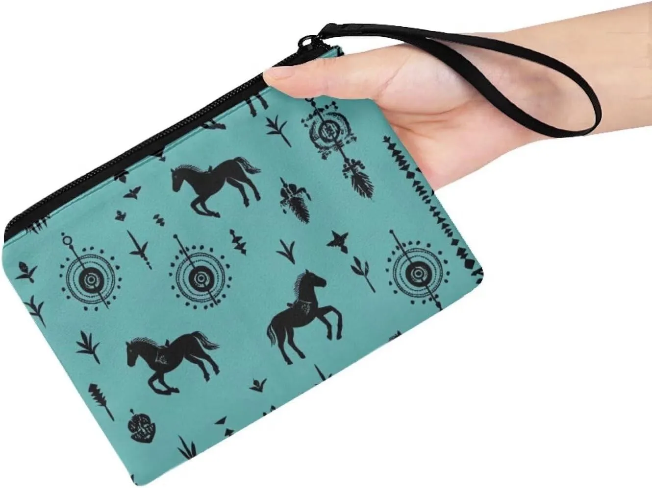 GIFTPUZZ Cute Coin Purse for Women Microfiber Fleece Portable Wristlet Pouch Change Cards Holder Zip Wallet