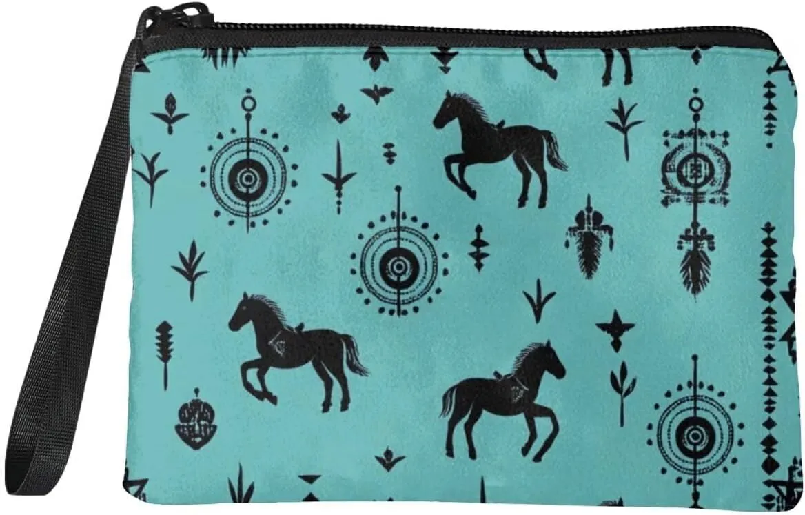 GIFTPUZZ Cute Coin Purse for Women Microfiber Fleece Portable Wristlet Pouch Change Cards Holder Zip Wallet