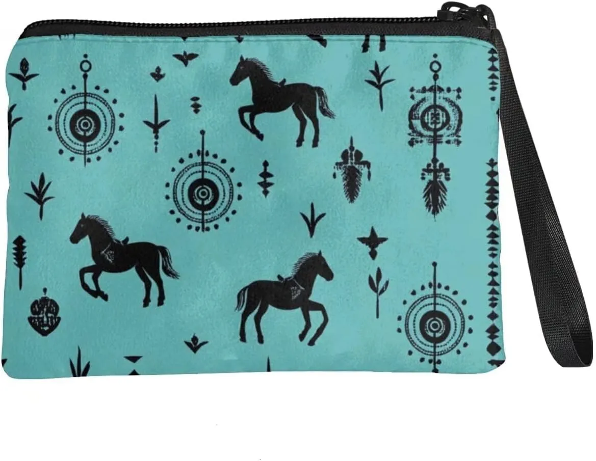 GIFTPUZZ Cute Coin Purse for Women Microfiber Fleece Portable Wristlet Pouch Change Cards Holder Zip Wallet